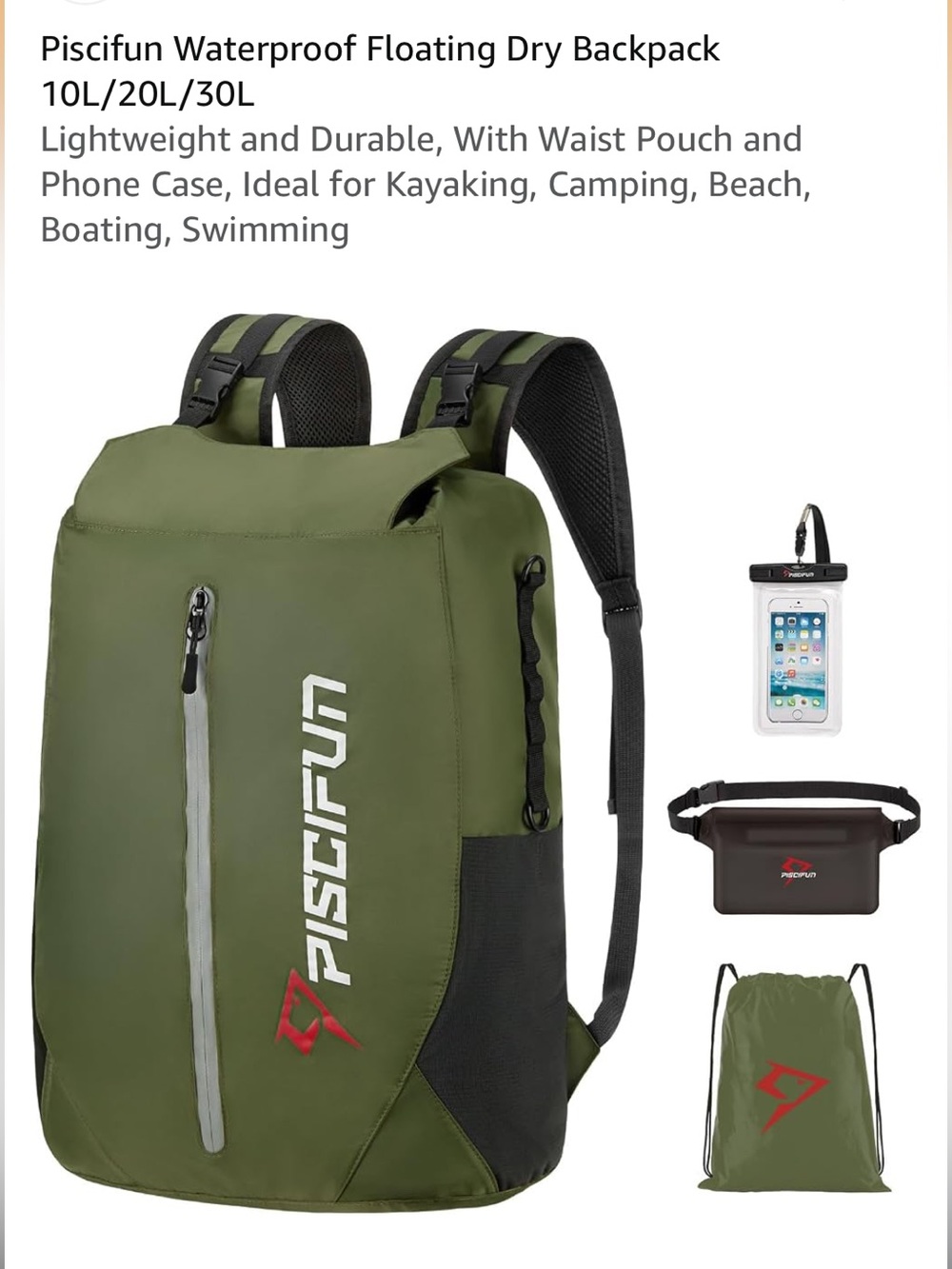 Piscifun Waterproof Floating Dry Backpack